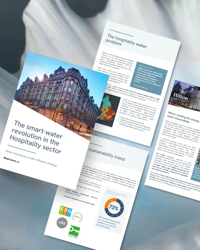 Hospitality industry article design on water efficiency